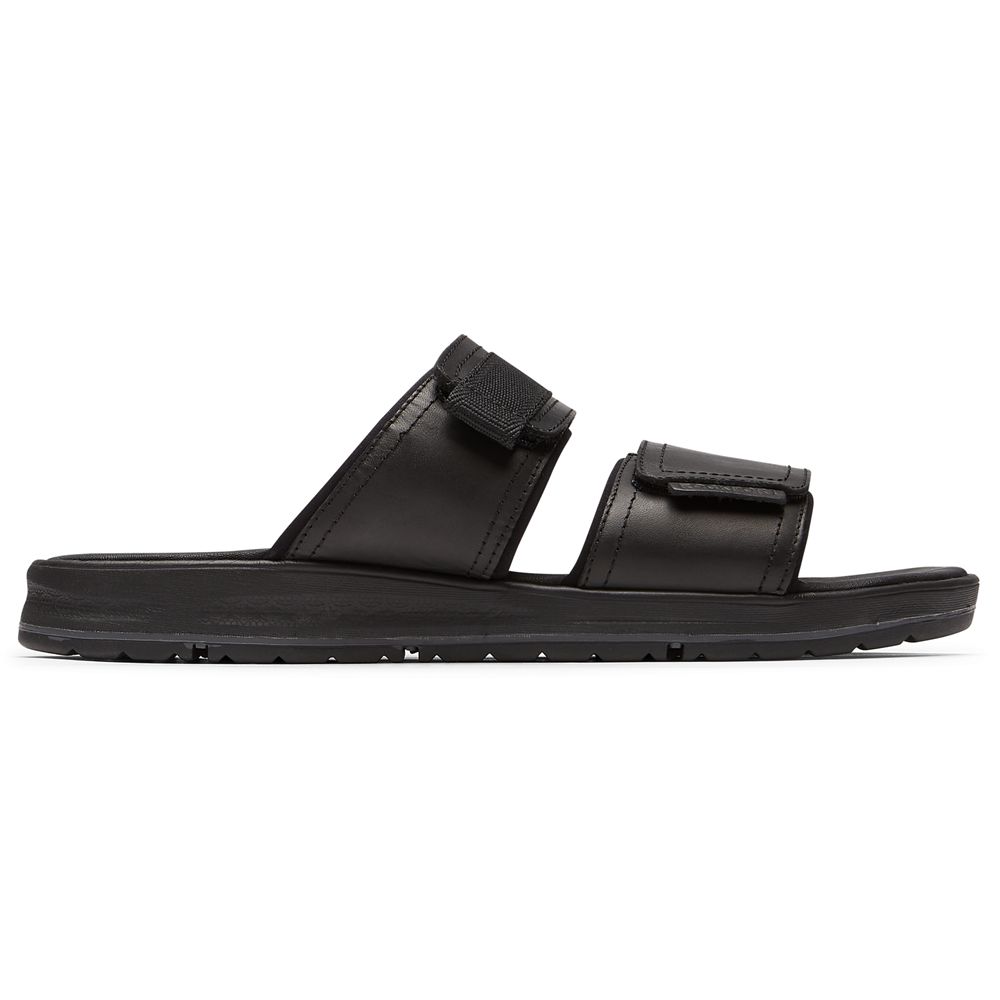 Rockport Lucky Bay Dress - Mens Slides - Black - NZ (QGU-741529)